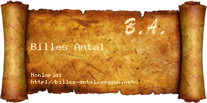 Billes Antal névjegykártya